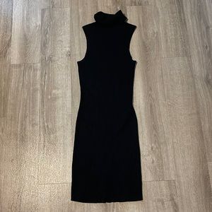 Black mini turtle neck dress